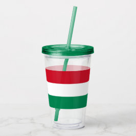 Patriotic Acrylic Tumbler mit ungarischer Flagge Acryltrinkbecher