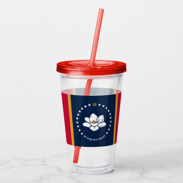 Patriotic Acrylic Tumbler with flag of Mississippi Acryltrinkbecher (Rückseite)
