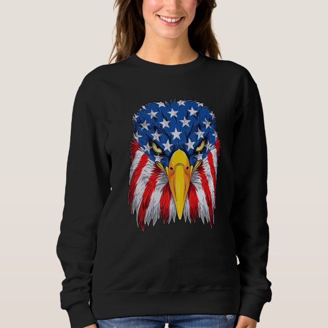 Patriotic Adler 4. Juli US-amerikanische Flagge Me Sweatshirt (Vorderseite)