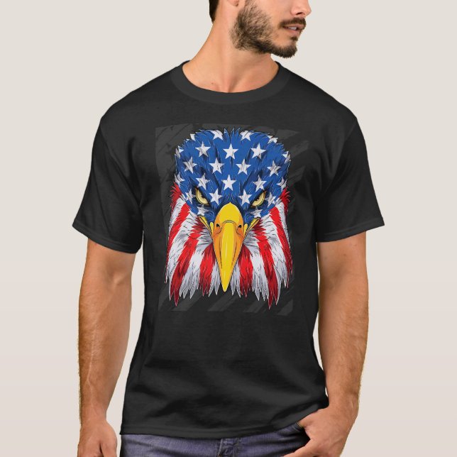 Patriotic Adler 4. Juli US-amerikanische Flagge Me T-Shirt (Vorderseite)
