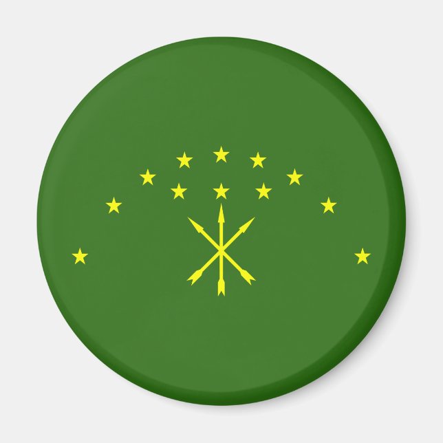 Patriotic Adygea Flag Magnet (Vorne)