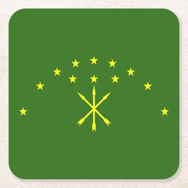 Patriotic Adygea Flag Rechteckiger Pappuntersetzer (Vorderseite)