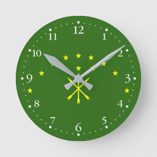 Patriotic Adygea Flag Runde Wanduhr