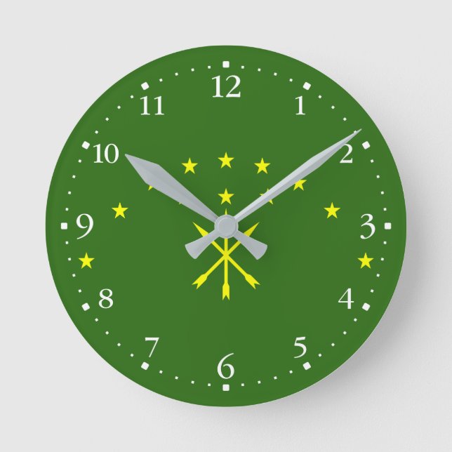 Patriotic Adygea Flag Runde Wanduhr (Vorderseite)