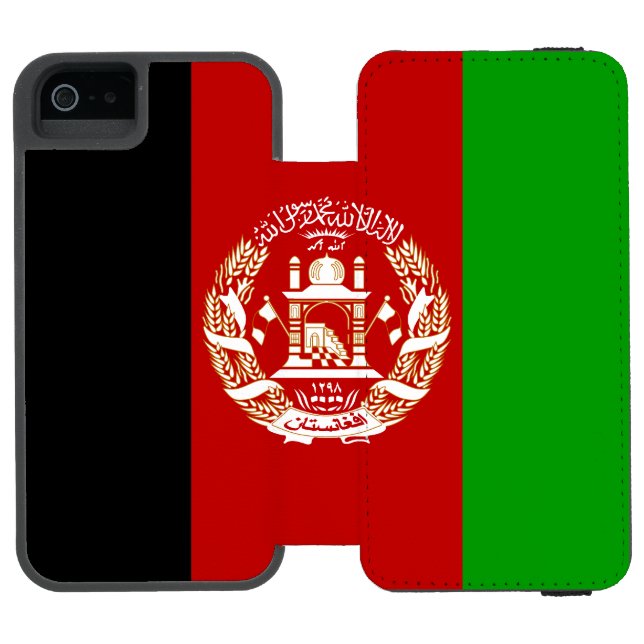 Patriotic Afghanistan Flag Incipio iPhone Geldbeutel-Hülle (Folio Geöffnet)