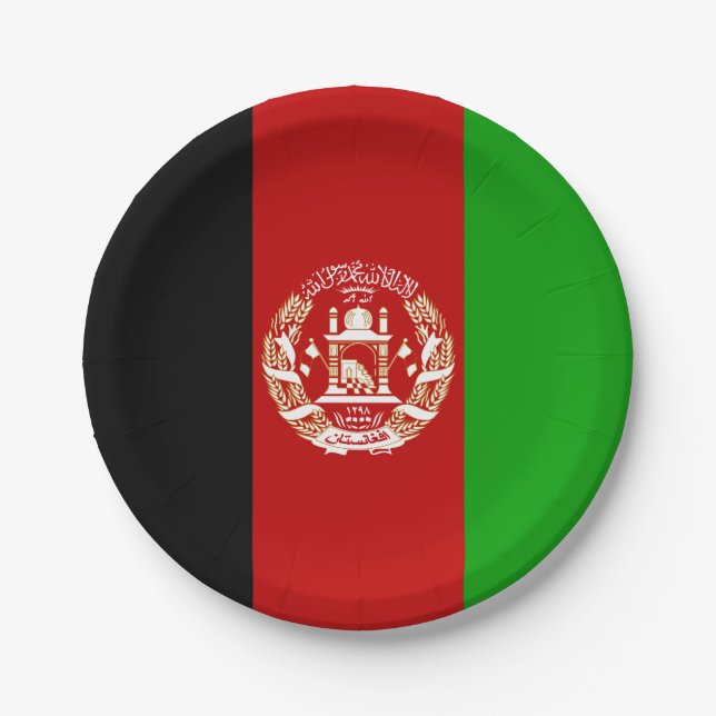 Patriotic Afghanistan Flag Pappteller (Vorderseite)