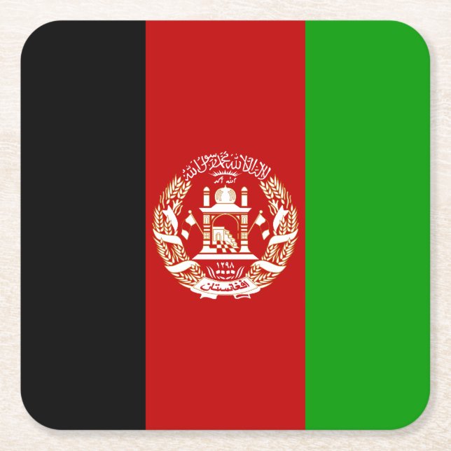 Patriotic Afghanistan Flag Rechteckiger Pappuntersetzer (Vorderseite)