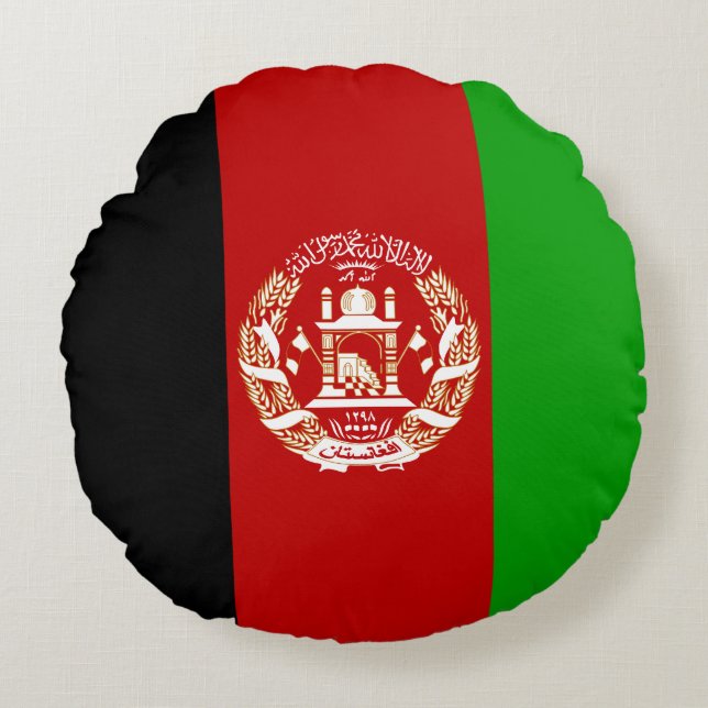 Patriotic Afghanistan Flag Rundes Kissen (Vorderseite)