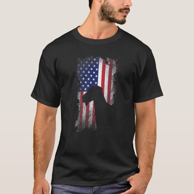 Patriotic Airedale Terrier American Flag Cooler Hu T-Shirt (Vorderseite)