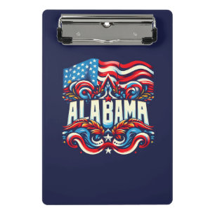 Patriotic Alabama Abstraktes Dekorationsdesign Mini Klemmbrett