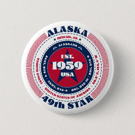 Patriotic Alaska Circle mit Staat Details Button