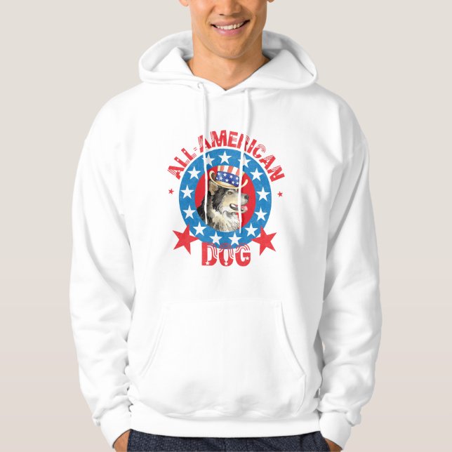 Patriotic Alaskan Malemute Hoodie (Vorderseite)