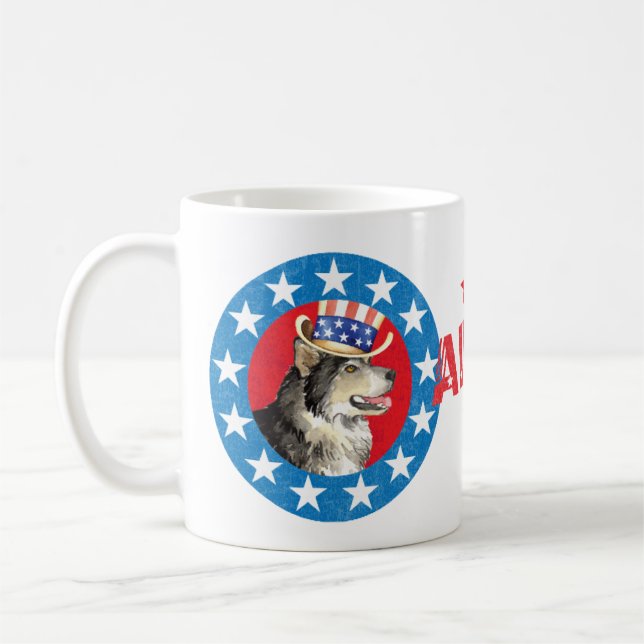 Patriotic Alaskan Malemute Kaffeetasse (Links)
