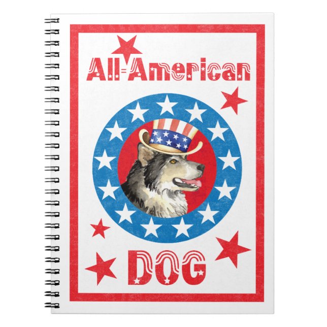 Patriotic Alaskan Malemute Notizblock (Vorderseite)