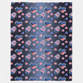 Patriotic All American Mama Messy Bun Fleecedecke