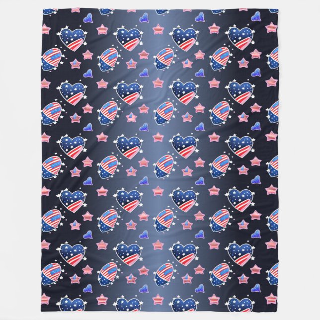 Patriotic All American Mama Messy Bun Fleecedecke (Vorderseite)