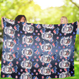 Patriotic All American Mama Messy Bun Fleecedecke