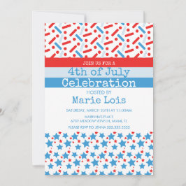 Patriotic am 4. Juli Sterne Treppen Sie auf die Sp Einladung