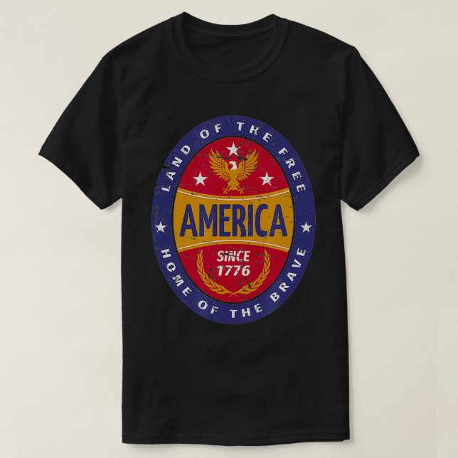 Patriotic America 4. Juli Eagle Victor Wreath St. T-Shirt (Design vorne)