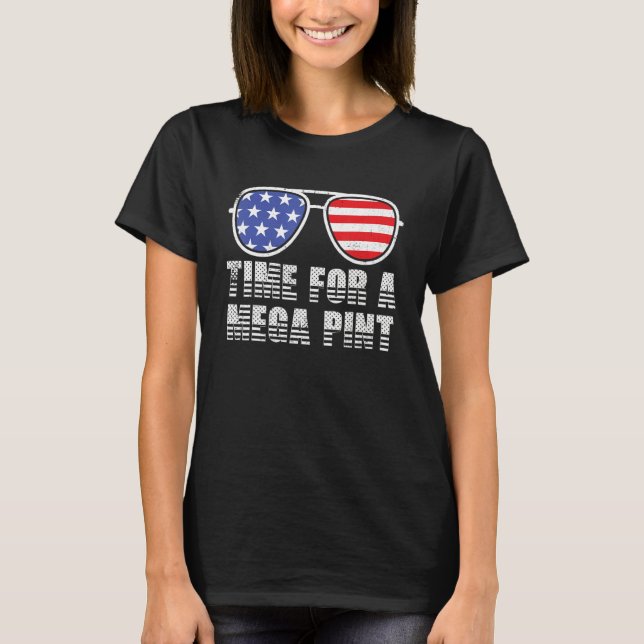 Patriotic America USA Flaggenzeit für einen Megapi T-Shirt (Vorderseite)