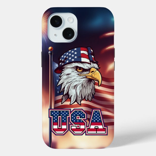 Patriotic American Bald Eagle Case-Mate iPhone Hülle (Rückseite)