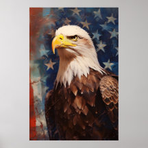 Patriotic American Bald Eagle US Flagge