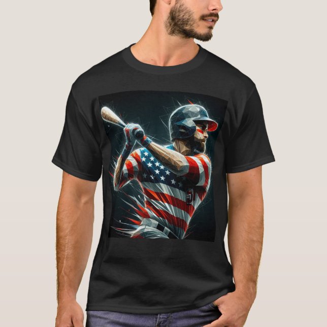 Patriotic American Baseball T-Shirt (Vorderseite)