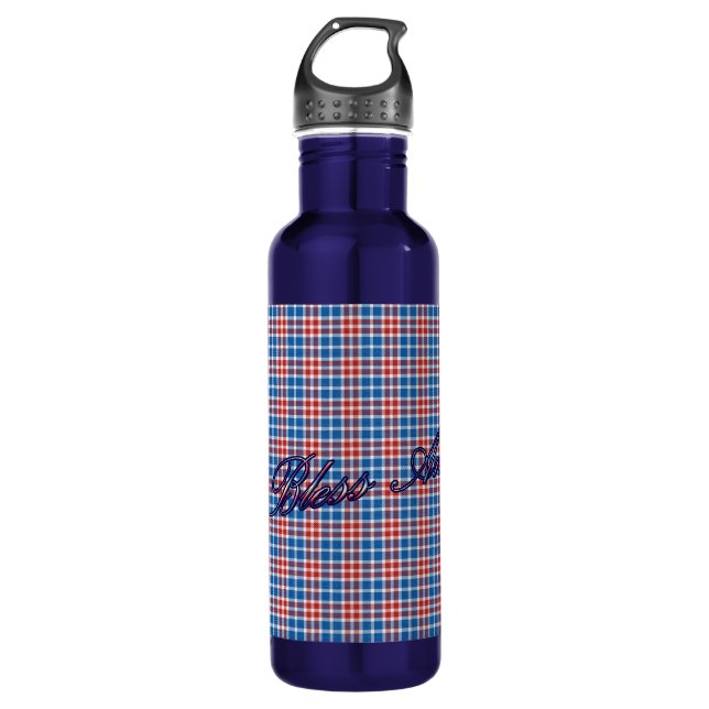 Patriotic American Blue Customizable Edelstahlflasche (Vorderseite)