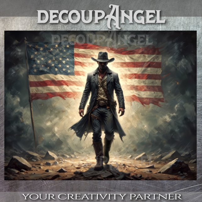 Patriotic American Boy - Decoupage - Seidenpapier (Von Creator hochgeladen)