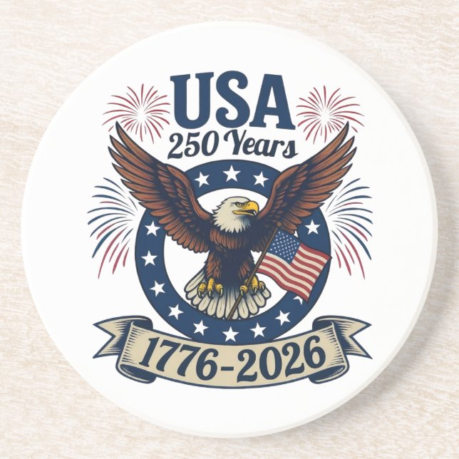 Patriotic American Eagle 250 Years 1776-2026 Getränkeuntersetzer (Vorne)