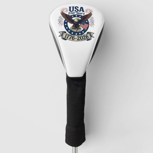 Patriotic American Eagle 250 Years 1776-2026 Golf Headcover (Vorderseite)