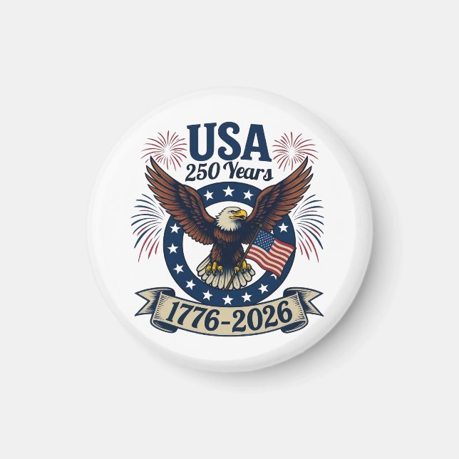 Patriotic American Eagle 250 Years 1776-2026 Magnet (Vorne)