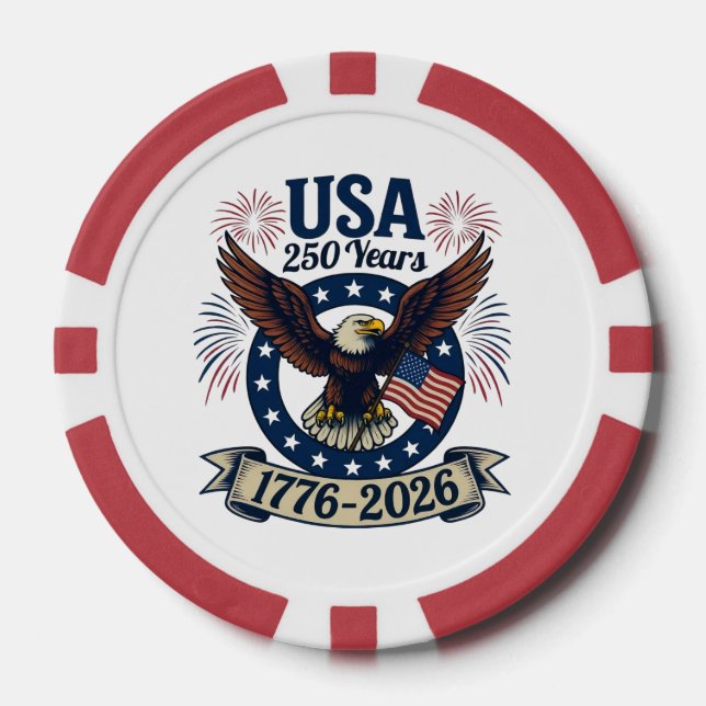 Patriotic American Eagle 250 Years 1776-2026 Pokerchips (Vorderseite)