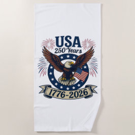 Patriotic American Eagle 250 Years 1776-2026 Strandtuch