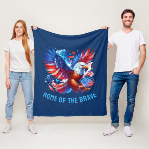 Patriotic American Eagle Red White Blue Fleecedecke