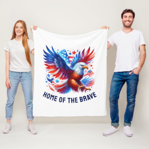 Patriotic American Eagle Red White Blue Fleecedecke