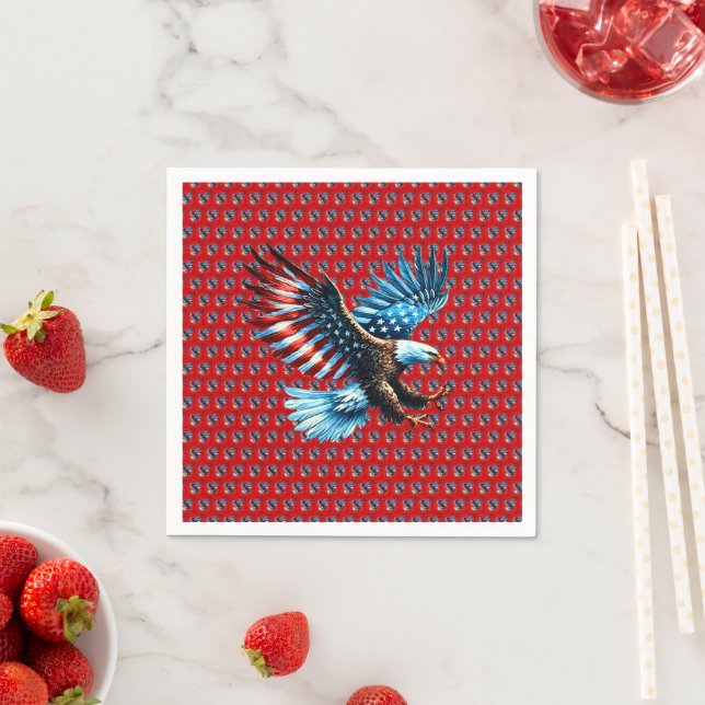 Patriotic American Eagle Red White Blue Serviette (Beispiel)