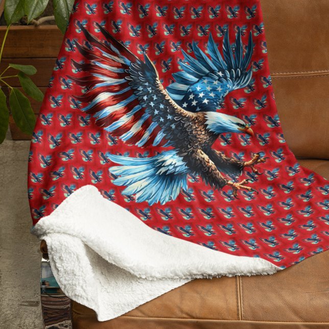 Patriotic American Eagle Red White Blue Sherpadecke (Von Creator hochgeladen)