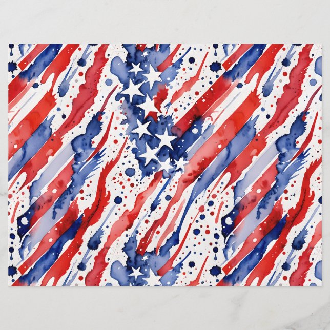 Patriotic American Flag Abstrakt Paint Splash (Vorderseite)