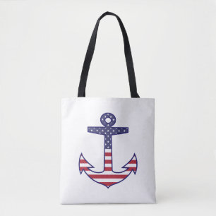 Patriotic American Flag Anchor Nautic