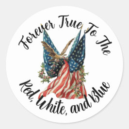 Patriotic American Flag and Eagle USA 250th Runder Aufkleber