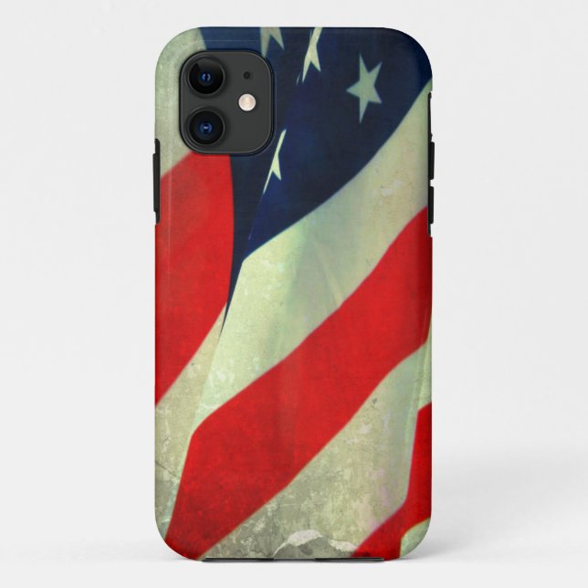Patriotic American Flag Apple iPhone 11 Tough Case (Rückseite)