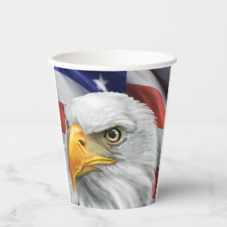 Patriotic American Flag Bald Eagle Paper Cups Pappbecher