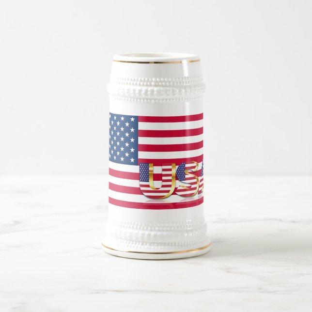 Patriotic American Flag Beer Stein USA Bierglas (Mittel)
