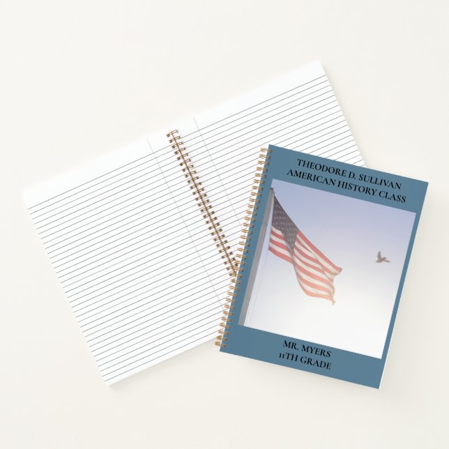 Patriotic American Flag Bird School Notizbuch (Innenseite)