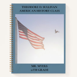 Patriotic American Flag Bird School Notizbuch