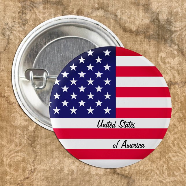 Patriotic American Flag button, USA, Vereinigte St Button (Von Creator hochgeladen)