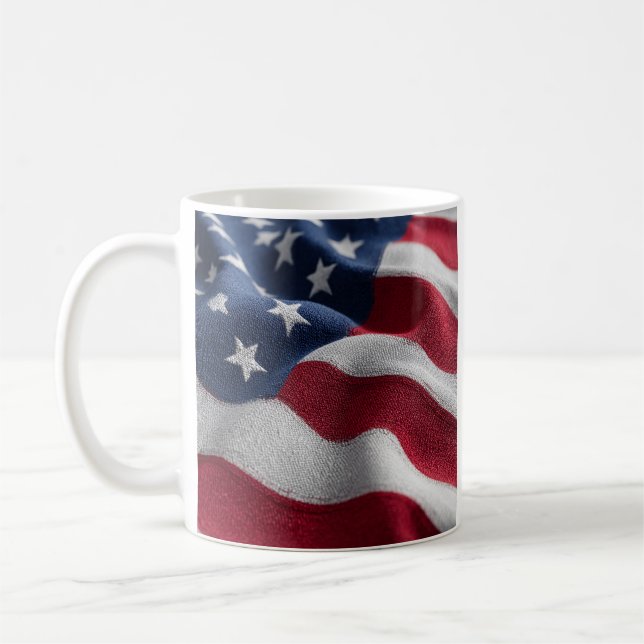 Patriotic American flag Coffee Mug Kaffeetasse (Links)