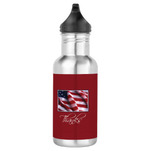 Patriotic American Flag Danke an Red Trinkflasche