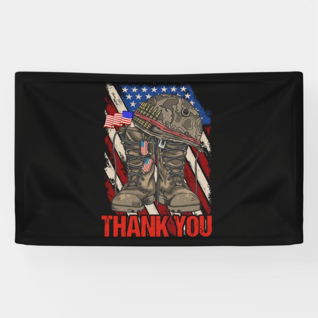 Patriotic American Flag Danke Banner (Horizontal)